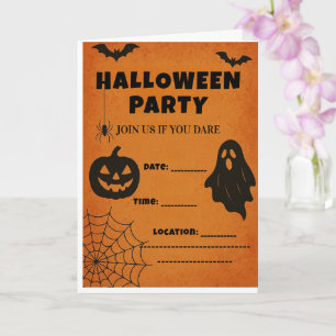Vintage Halloween Party Invite   Spooky Icons