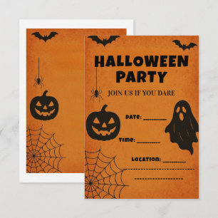 Vintage Halloween Party Invite   Spooky Icons