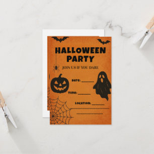 Vintage Halloween Party Invite   Spooky Icons