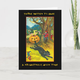 Vintage Halloween Party Invite With Bloody Text