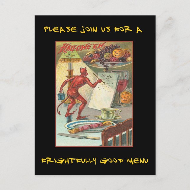 Vintage Halloween Party Invite With Bloody Text (Front)