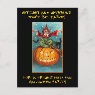 Vintage Halloween Party Invite With Bloody Text