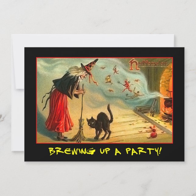 Vintage Halloween Party Invite With Bloody Text (Front)