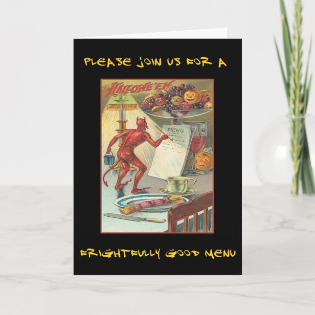 Vintage Halloween Party Invite With Bloody Text (Front)