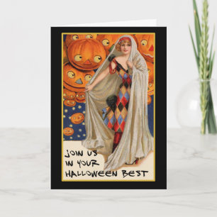 Vintage Halloween Party Invite With Bloody Text