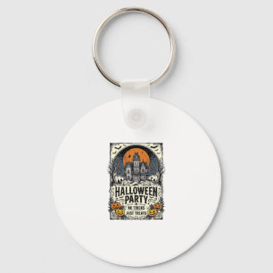 Vintage Halloween Party No Tricks Just Treats Desi Keychain