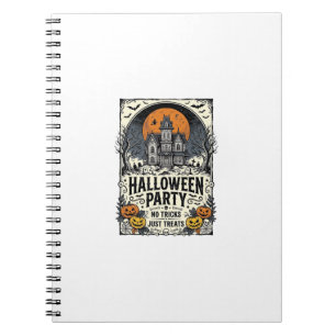 Vintage Halloween Party No Tricks Just Treats Desi Notebook