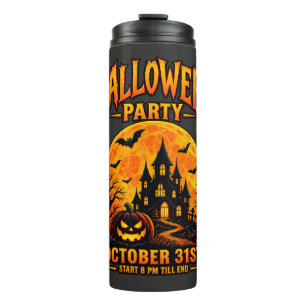 Vintage Halloween Party October 31st Haunted House Thermal Tumbler
