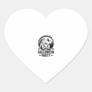 Vintage Halloween Party Pumpkin Witch Shirt Design Heart Sticker