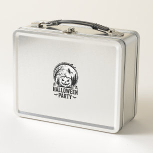 Vintage Halloween Party Pumpkin Witch Shirt Design Metal Lunch Box