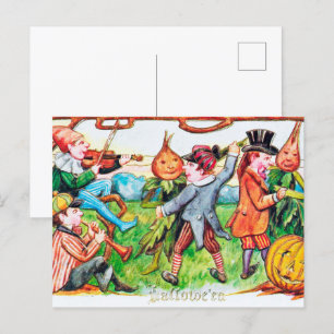 vintage Halloween party spooky Holiday Postcard