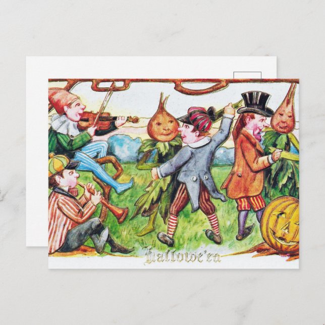 vintage Halloween party spooky Holiday Postcard (Front/Back)