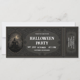 Vintage Halloween Party Ticket Invitation
