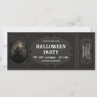 Vintage Halloween Party Ticket Invitation