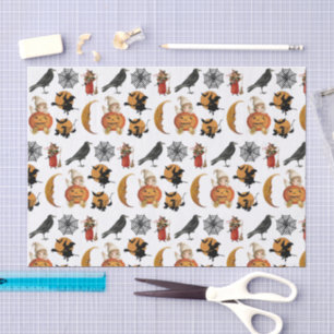 Vintage Halloween Pattern Decoupage Tissue Paper