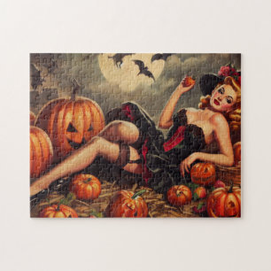 Vintage Halloween Pin Up Jigsaw Puzzle