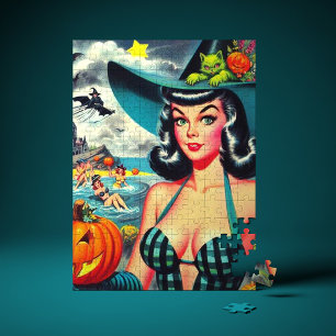 Vintage Halloween Pin-up Jigsaw Puzzle