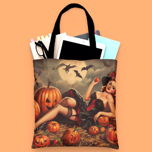 Vintage Halloween Pin Up Tote Bag