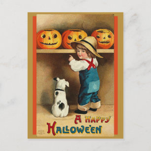 Vintage Halloween post Postcard