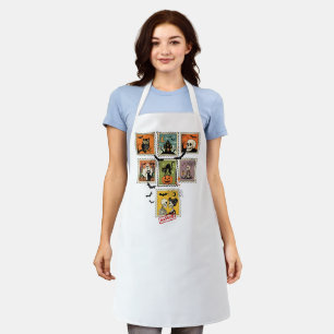 Vintage Halloween Postage Stamp Collection Apron