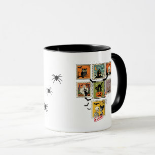 Vintage Halloween Postage Stamp Collection Mug