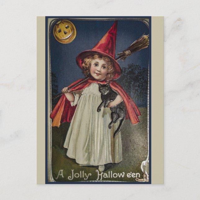 Vintage Halloween Postcard (Front)