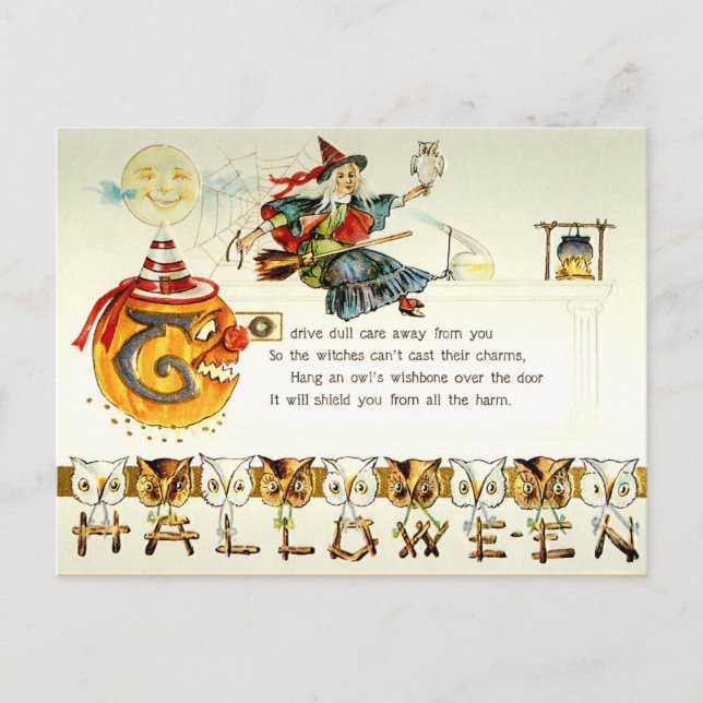 Vintage Halloween Postcard (Front)