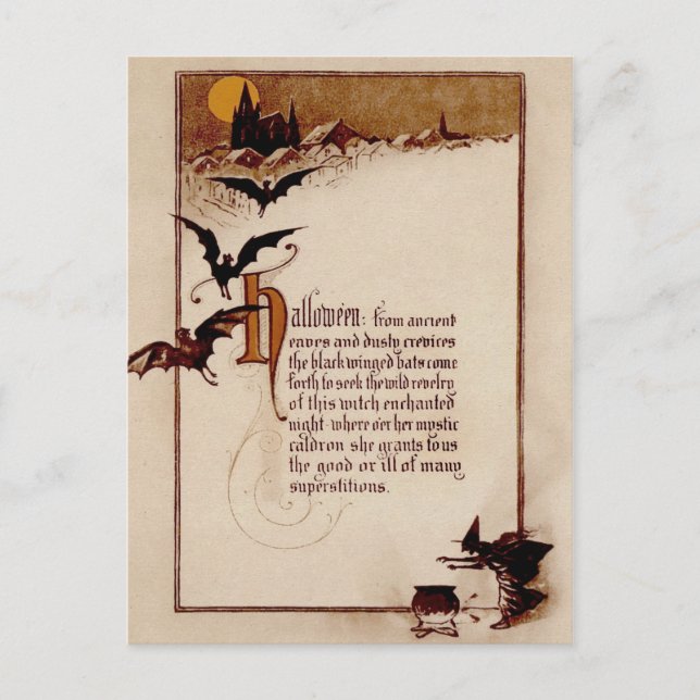 Vintage Halloween Postcard (Front)