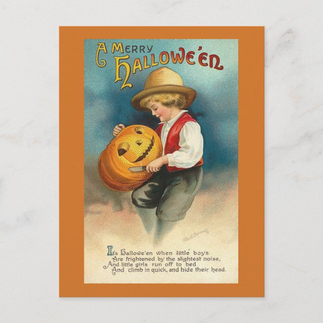 Vintage Halloween Postcard (Front)