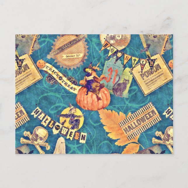 Vintage Halloween Postcard (Front)