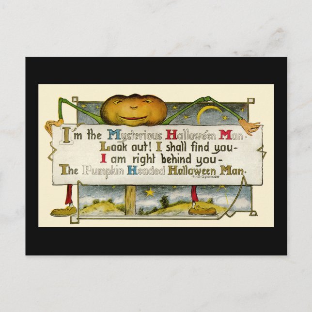 Vintage Halloween Postcard (Front)