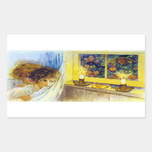 Vintage Halloween Postcard Sticker