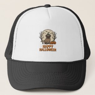 Vintage Halloween Pug Dog Witch Hat Shirt Design_1
