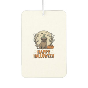 Vintage Halloween Pug Dog Witch Hat Shirt Design_1 Air Freshener