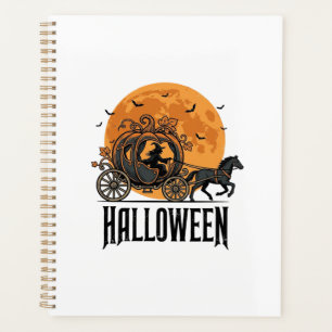 Vintage Halloween Pumpkin Carriage Witch Design_1 Planner