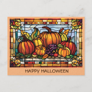 Vintage Halloween Pumpkin Fall Autumn Harvest Postcard