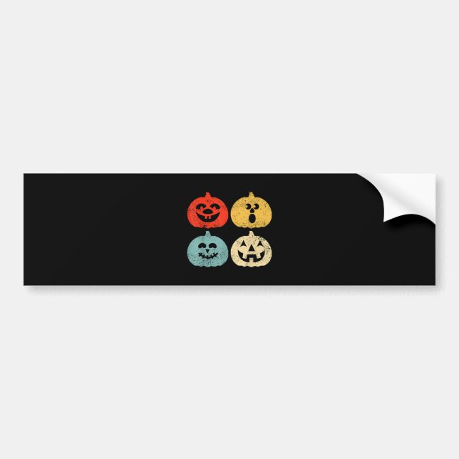 Vintage Halloween Pumpkin Funny Retro Gift Bumper Sticker (Front)