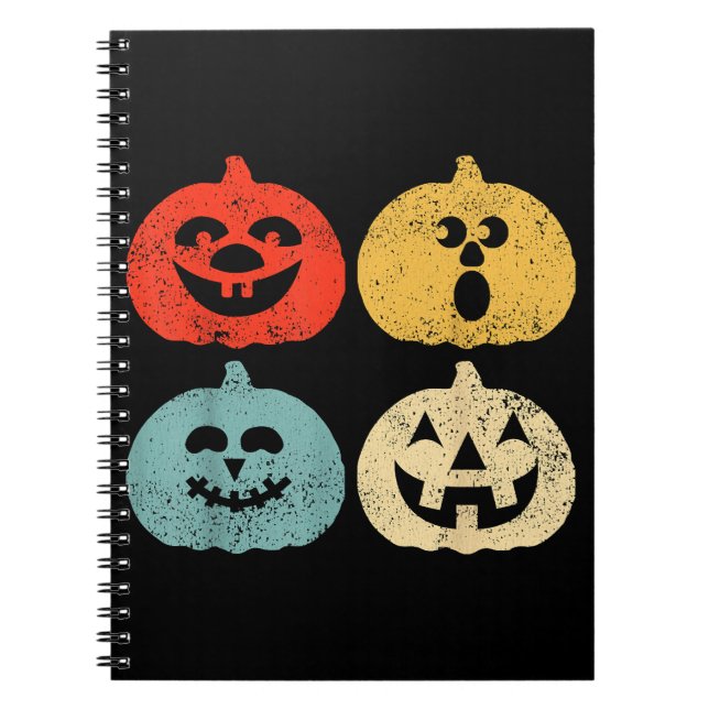 Vintage Halloween Pumpkin Funny Retro Gift Notebook (Front)