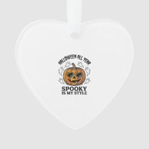 Vintage Halloween Pumpkin Ghost Engraving Shirt_1 Ornament