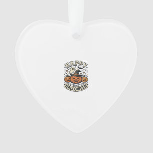 Vintage Halloween Pumpkin Ghost Shirt Design_1 Ornament
