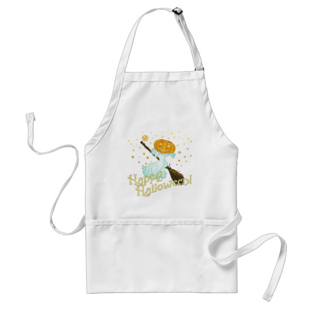 Vintage Halloween Pumpkin Ghost Standard Apron (Front)