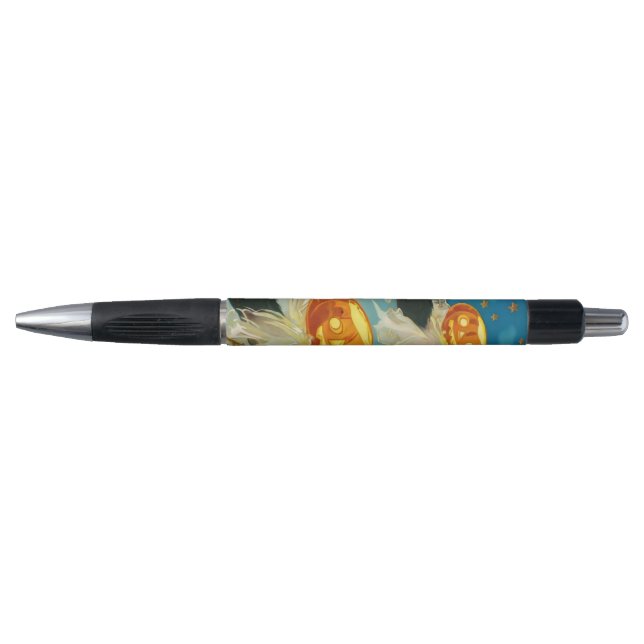 Vintage Halloween Pumpkin Ghosts and Black Cats Pen (Front)