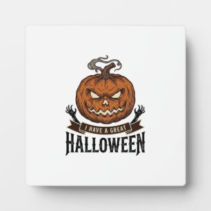 Vintage Halloween Pumpkin Gothic Shirt Design_1 Plaque