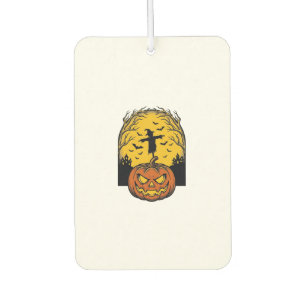 Vintage Halloween Pumpkin Moon Scarecrow Art_1 Air Freshener