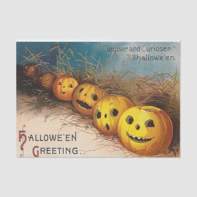 Vintage Halloween pumpkin party tissue Paper (Front)