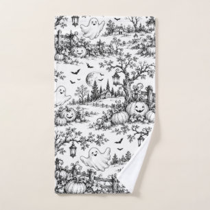 Vintage Halloween Pumpkin Patch Toile Fun Pattern Hand Towel