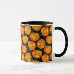 Vintage Halloween Pumpkin Pattern Mug