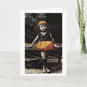Vintage Halloween Pumpkin Photo Card