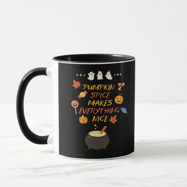 Vintage Halloween Pumpkin Quotes Classic Mug (Left)