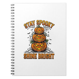 Vintage Halloween Pumpkin Spooky Bright Shirt Desi Notebook